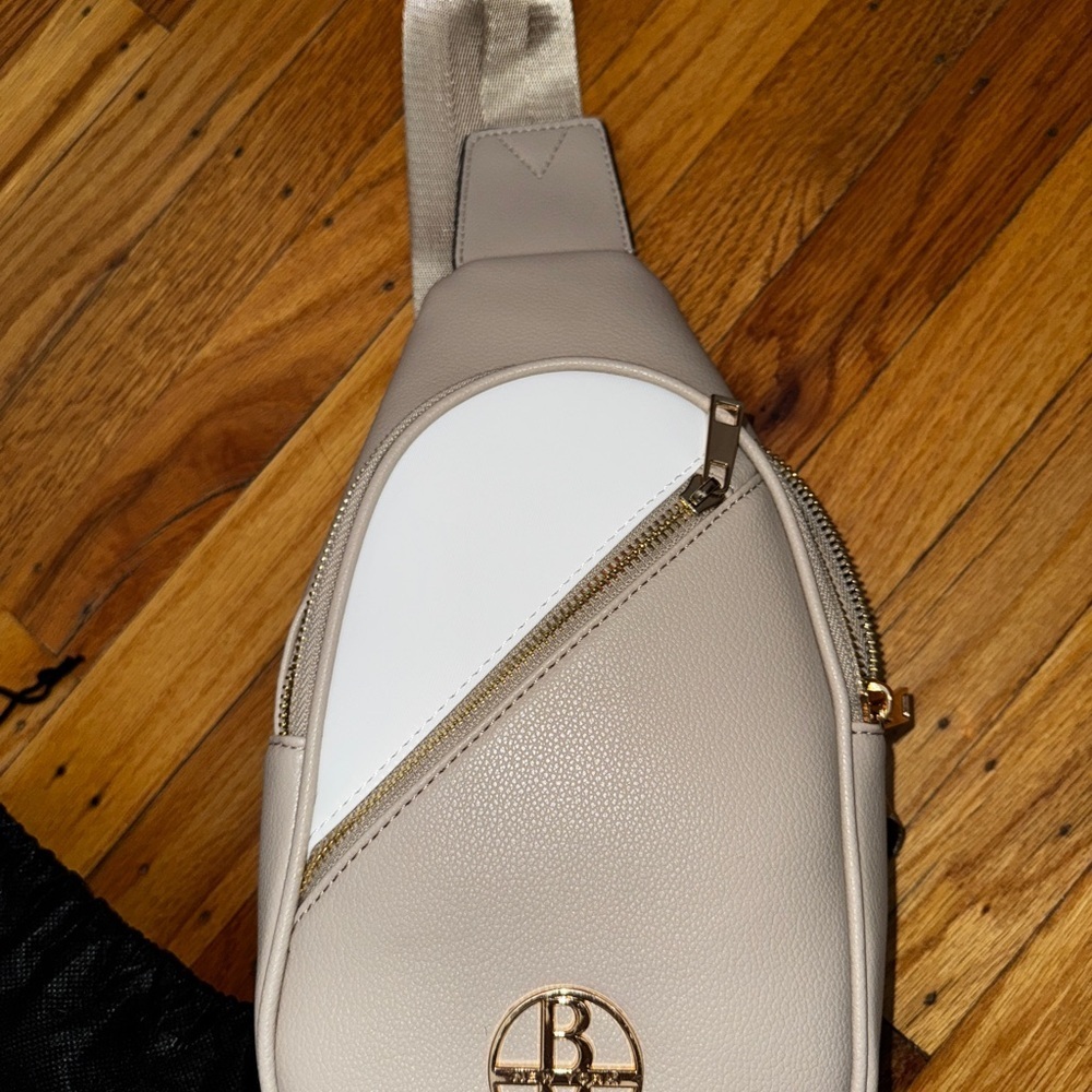 Badgley Mischka Cream and White SlingBag